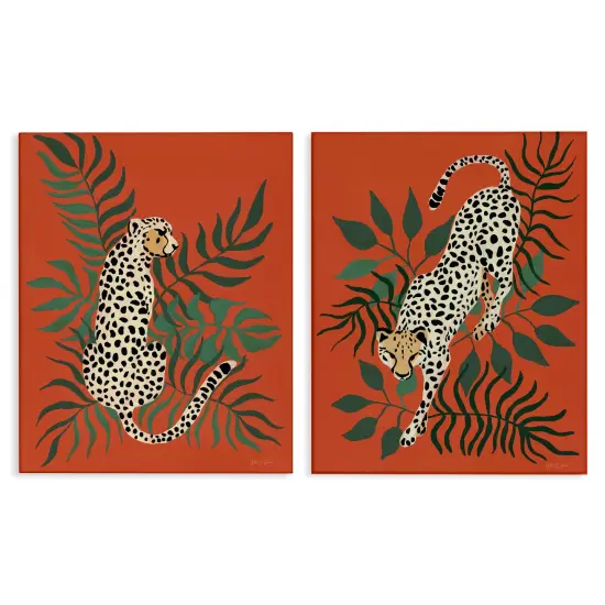Stupell Industries Sitting Cheetah Prowling Jungle2 pc Canvas Wall Art Set Design by Yvette St. Amant {1}