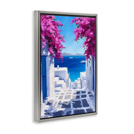 Stupell Industries Coastal Architecture Town Framed Floater Canvas Wall Art Design by RB {3}