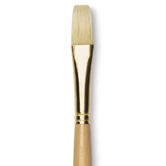 Raphaël D'Artigny Interlocked White Bristle Brush - Flat, Long Handle, Size 16 {1}