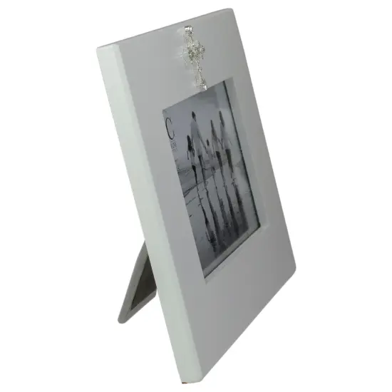 Roman 9" White Religious Picture Frame with Faux Diamond Cross {4}