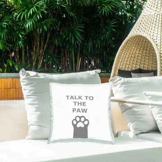 Talk To The Paw Design by Annie LaPoint Outdoor Printed Pillow  {2}