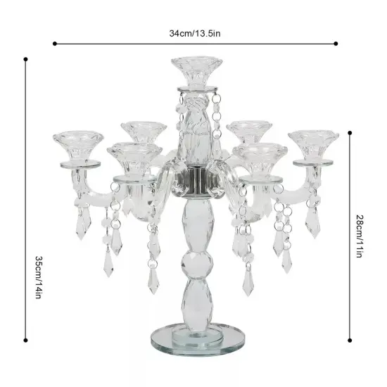 Candlestick Holder Crystal Candelabra Candlestick 7-arm Candle Holder For Party {3}