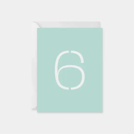 Age 6 Stencil Number Birthday Card {1}