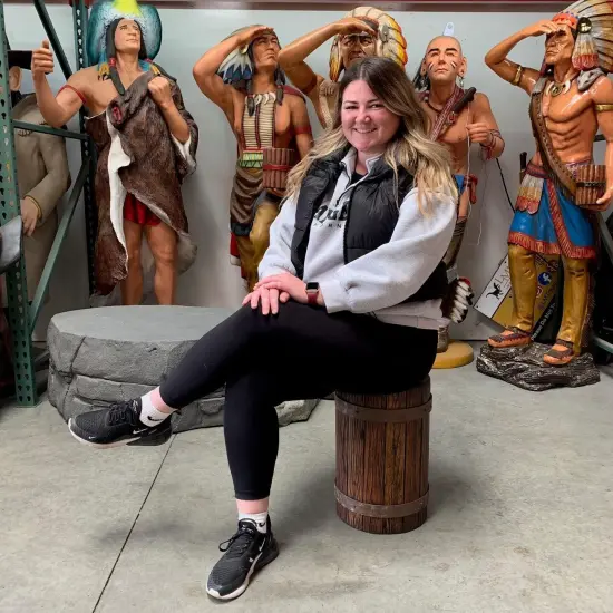 Small Pirate Stool Barrel Life Size Statue {2}