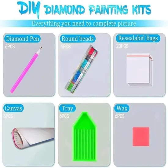 Diamond Painting Kits Art Adults Painting Kit Crafts DIY 5D Diamond Art Packs Kits Full for Adults Beginner Home Wall Decoration Gift 11.8x15.7 Inches (6 Pack Tarot Cards) {3}