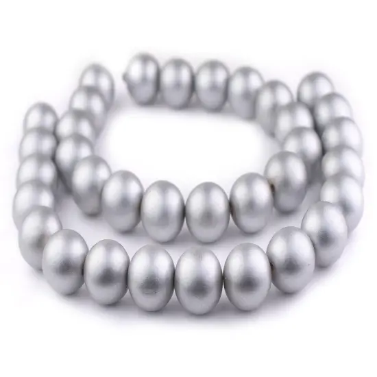 The Bead Chest Natural 24mm Wooden Beads in Silver for Jewelry Making &ndash; Round Loose Wood Spacer Beads I Approximately 17 Beads {3}