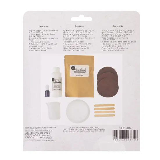 American Crafts Color Pour Stone Resin Coaster Kit {4}