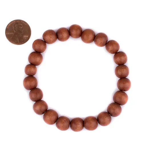 The Bead Chest Wood Stretch Bracelet, Light Brown - Stackable Beaded Jewelry, Unisex for Men & Women {2}