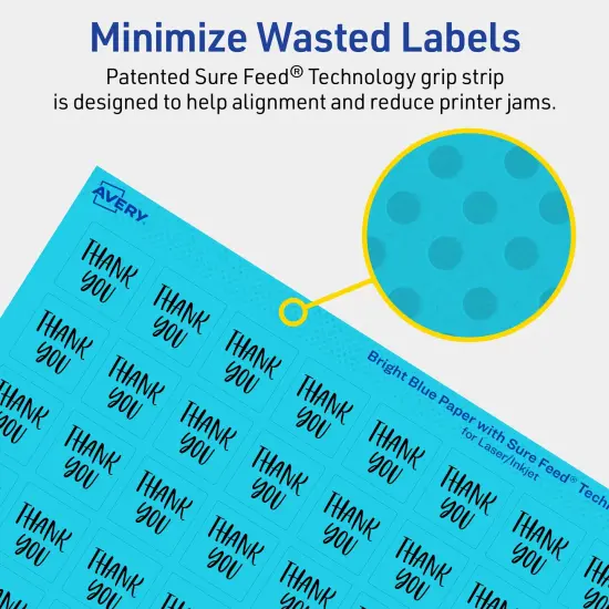 Avery Bright Blue Paper Labels, 0.75" x 0.75" Square {4}