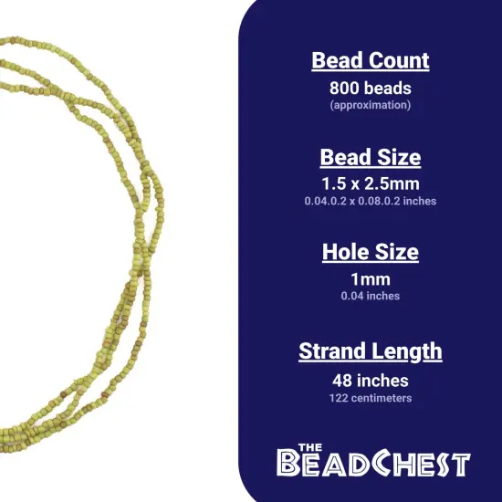 The Bead Chest Vintage-Style Green Java Glass Seed Beads (2.5mm, 48" Strand) {4}