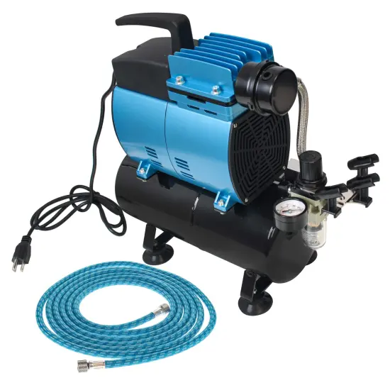 Super Powerful 3/5 HP Air Compressor with Extra-Large Storage Tank, Model TC-600 - Professional High-Performance, Airflow 48 Ltrs/Minute - Hose, Regulator Water Trap, Holder {1}
