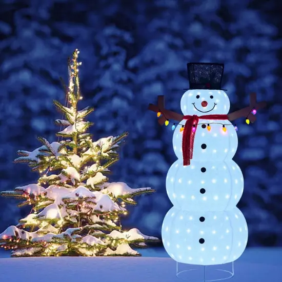 60 Inch Plush Lantern Snowman, Festive Christmas Decoration, Indoor Outdoor Display {2}
