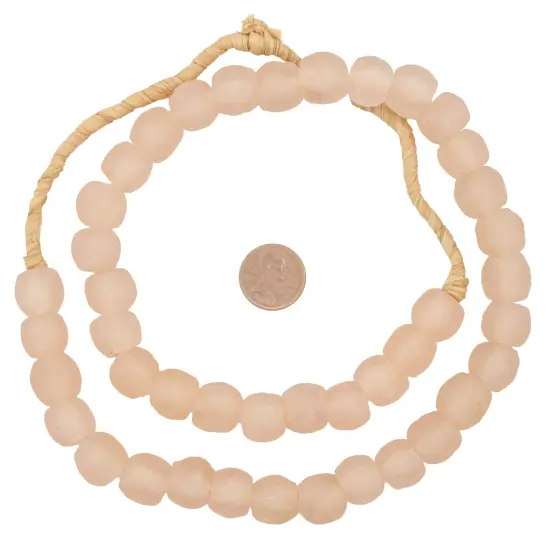 The Bead Chest African Recycled Glass Beads &ndash; Handmade in Ghana &ndash; Rose 14mm Strand for Jewelry Making, Crafts, and Home Decor I Approximately 41-44 Beads {2}