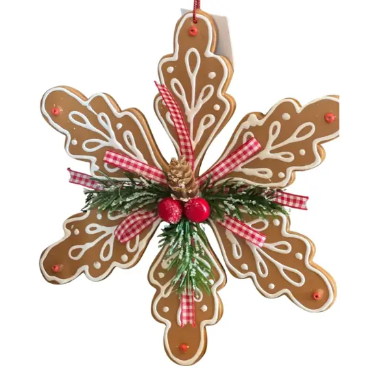 8" Gingerbread Snowflake Ornament {2}
