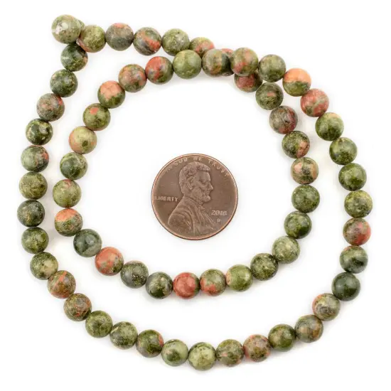 The Bead Chest Round Unakite Beads (6mm) {2}