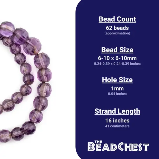 The Bead Chest Graduated Faceted Round Amethyst Beads (6-10mm) {5}