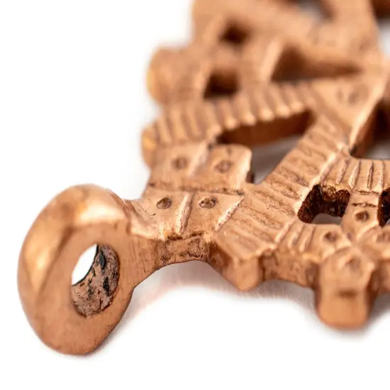 The Bead Chest Copper Radiating Coptic Cross Pendant (38x52mm) {4}