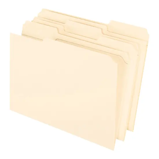 Pendaflex Reinforced File Folder, Letter Size, 1/3 Cut Tabs, Manila, Pack of 100 {1}