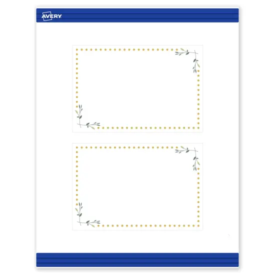 Avery Printable Rectangle Postcards, Gold Dots with Green Florals, 4" x 6", Matte White Rectangle Postcards, Laser/Inkjet, 20ct, Great for Postcards {1}