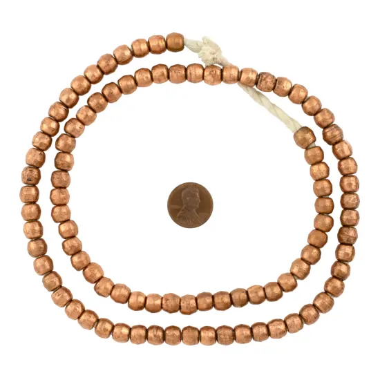 The Bead Chest 8mm Round Copper Beads - Full Strand of African Metal Spacer Beads {2}