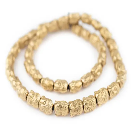 The Bead Chest Brass Buddha Beads, Full Strand of Quality Metal Spacers for DIY Jewelry Design {3}