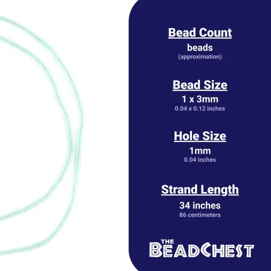 The Bead Chest Translucent Aquamarine Vinyl Phono Record Beads (3mm) {4}