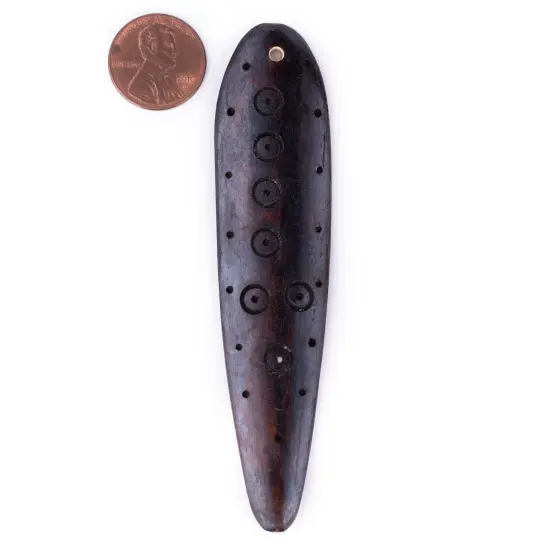 The Bead Chest Dark Brown Bone Shaman Pendant {2}