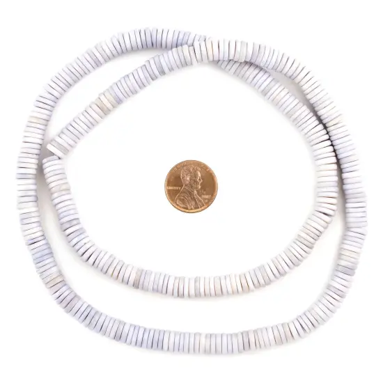 The Bead Chest Pastel Purple Bone Button Beads 6mm Nepal Disk Large Hole 24 Inch Strand {2}