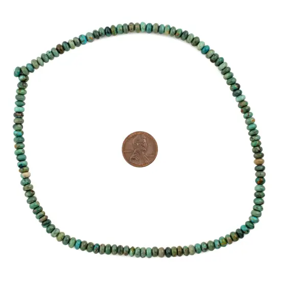 The Bead Chest Green Turquoise Rondelle Beads 6mm Disk Gemstone 16 Inch Strand {2}