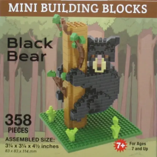Black Bear on Tree Mini Building Blocks {1}