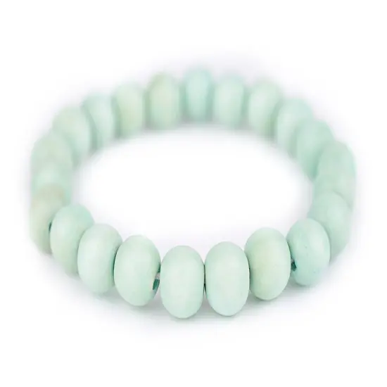 The Bead Chest Wood Stretch Bracelet, Mint Green - Stackable Beaded Jewelry, Unisex for Men & Women {1}