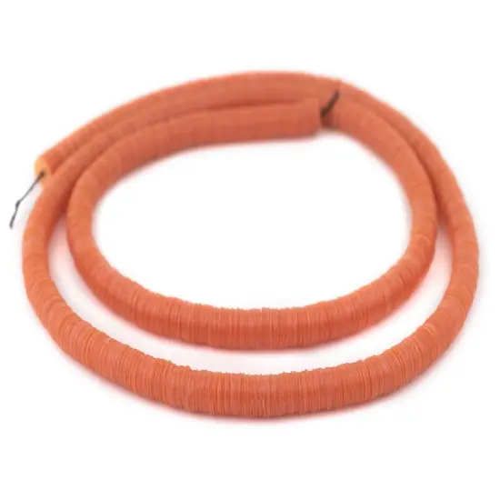 The Bead Chest Translucent Orange Vinyl Phono Record Beads (8mm) {3}