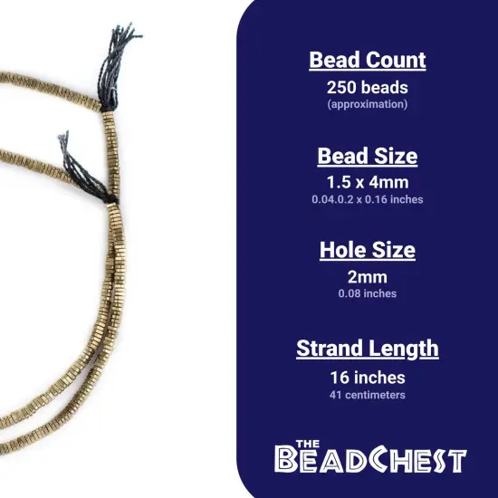 The Bead Chest Faceted Brass Triangle Heishi Beads (4mm) {4}