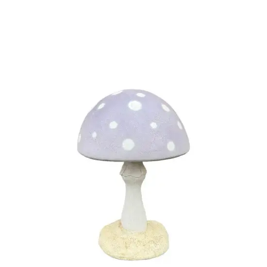 Small Pastel Purple Round Mushroom Statue {1}