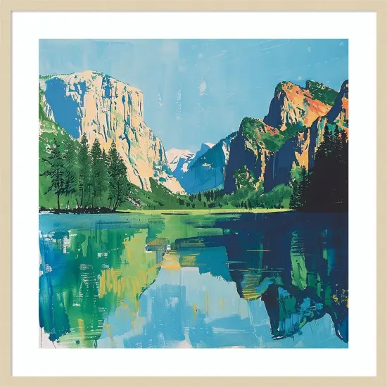 Mountain Reflection II by Walker Noble Wood Framed Wall Art Print {1}