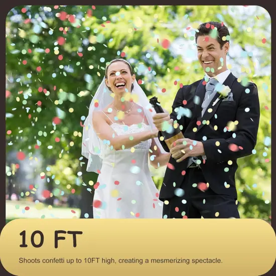 15.3'' (2 Pcs.) - Champagne Bottle Party gold confetti Popper {2}