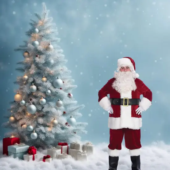 Velveteen Santa Suit with Plush Trim, Belt, Hat, Boot Tops, Gloves Complete Look {4}