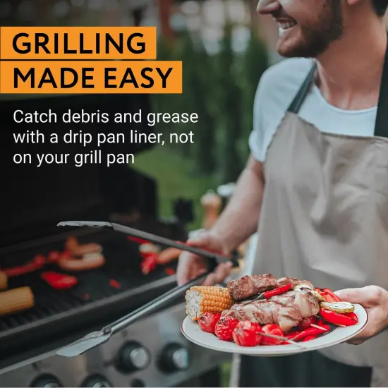 [2 Pack] Impresa Customizable Drip Tray Liner for Traeger Pro 575, Traeger Pro 22, Traeger Pro 780 & Traeger Tailgater Drip Tray - Impresa Reusable Grill Drip Pan Liner for Traeger Drip Tray Liner Black {7}