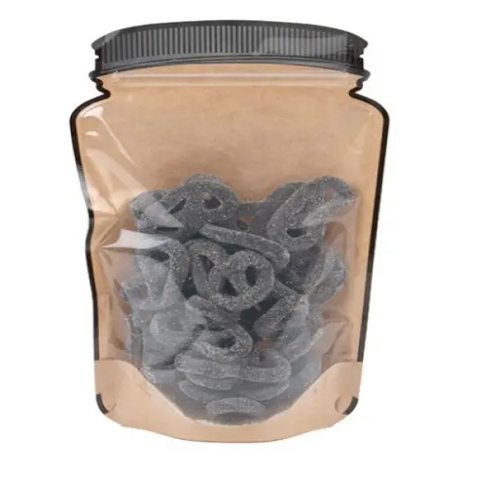 Kraft Mason Jar Zipper Pouch w/ Clear Front 6" x 3 1/8" x 10" 100 pack SP7KCZ {1}