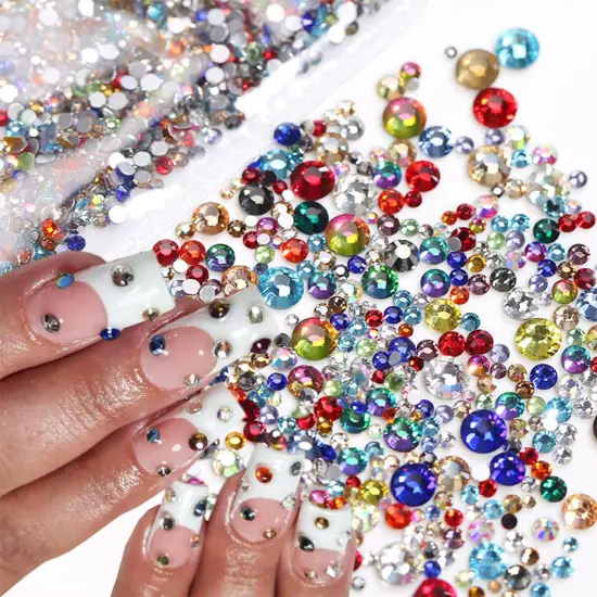 1140Pcs Colorful Flatback Rhinestones Nail Charms {6}