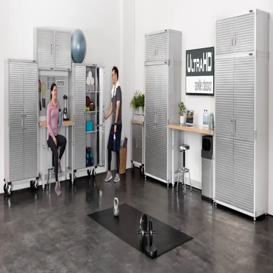 Seville Classics UltraHD Height Adjustable Workbench, 48" W x 24" D x 28.5" to 42" H Graphite {11}