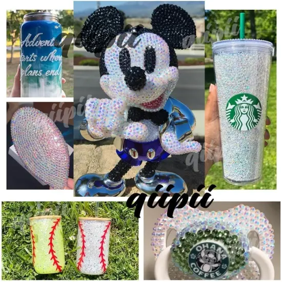 Transparent Clear Flatback Resin Rhinestones with Glue (2mm-6mm) {4}