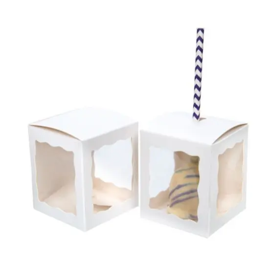 White 3 Sided Window Box 3" x 3" x 3" 25 pack WGWG348 {1}