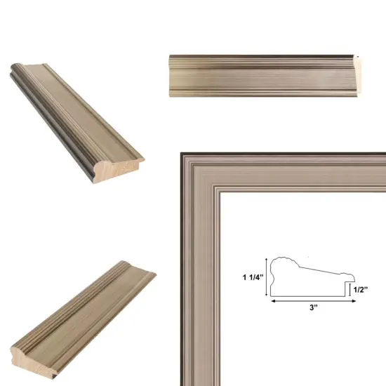 Wide Antique Silver Gold Wash Picture Frame 17x25 frame {2}