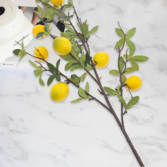 37.4 Inch Artificial Lemon Fruit Branches - 3PCS {5}