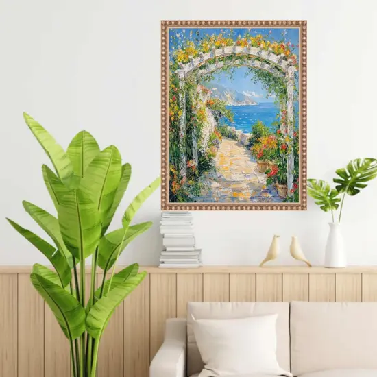 Slim Silver Leaf Beaded Picture Frame 32x48 frame {1}