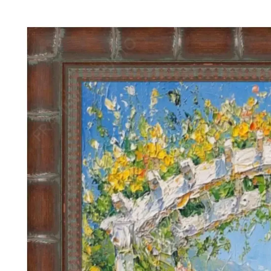 Boho Dark Brown Bamboo Picture Frame 20x20 frame {2}