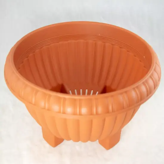 Japanese Plastic Bonsai Training Pot / Home Garden Planter 13"x 13"x 5" - Orange {5}