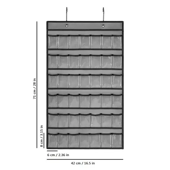 Toy Car Storage Organizer Hanging Toy Wheels Cars Holder Matchbox Cars Display Case with 42 Clear Pockets (One Side-Grey) {3}