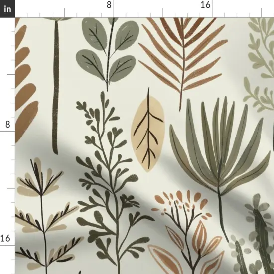 Various Fabrics by the Yard or Fat Quarter Boho Botanical Tropical Leaves Exotic Nature Bohemian Jungle Muted Colors Zen Serene Custom Printed Fabric by Spoonflower {2}